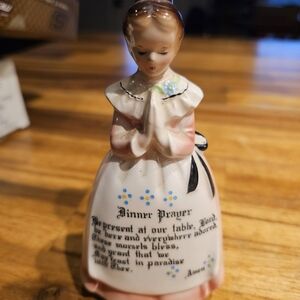 Rare Vintage Enesco Praying Girl Figurine Bud Vase